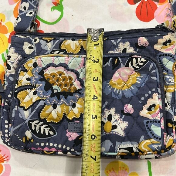 Vera Bradley Charmont Meadow Gray Small Zip Crossbody - Picture 9 of 13